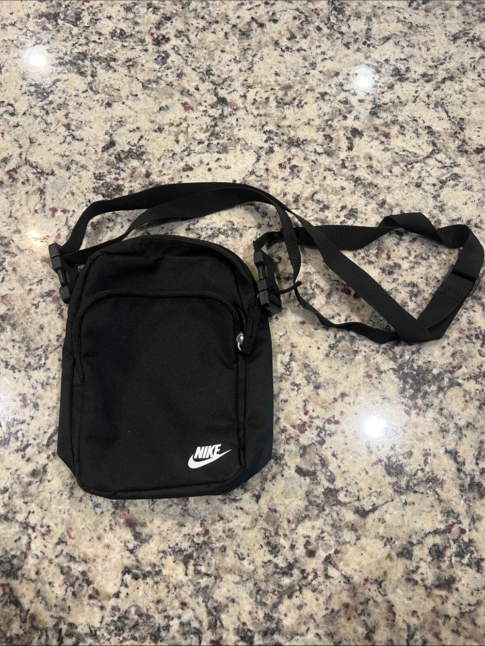 Nike Black Small Shoulder Sling Bag with White Logo